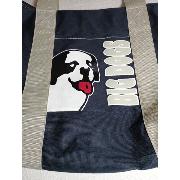 Big Dogs Tote Bag Canvas Navy Zip Top Travel Bag 2006 Large Pockets Gym Beach - Picture 2 of 13